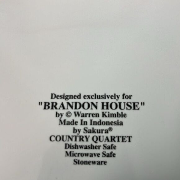 2 Country Quartet Chicken Rooster 12” Dinner Plates Warren Kimble Sakura Brandon - Picture 6 of 8